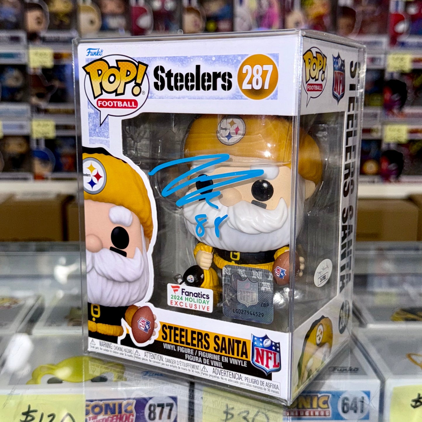 Pat Freiermuth Signed NFL Pittsburgh Steelers Santa Funko Pop! #287 With JSA COA
