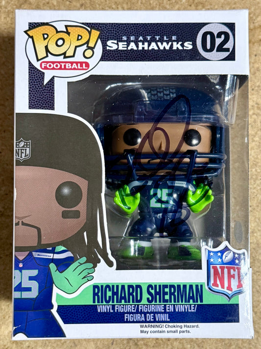 Richard Sherman Signed NFL Seattle Seahawks Vaulted Funko Pop! #02 With JSA COA