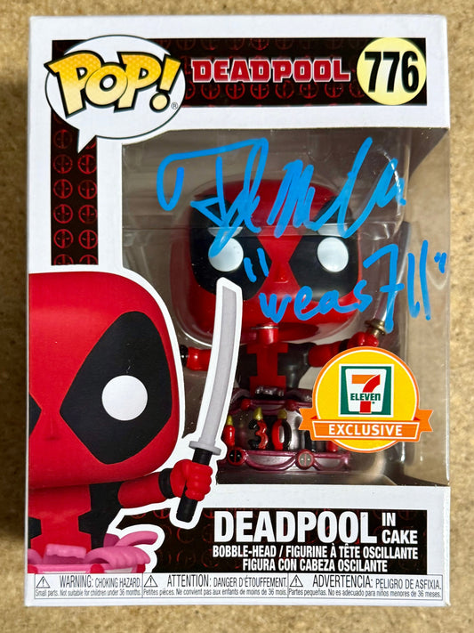 TJ Miller “Weasel” Signed Metallic Deadpool In Cake Funko Pop #776 Exclusive With JSA COA