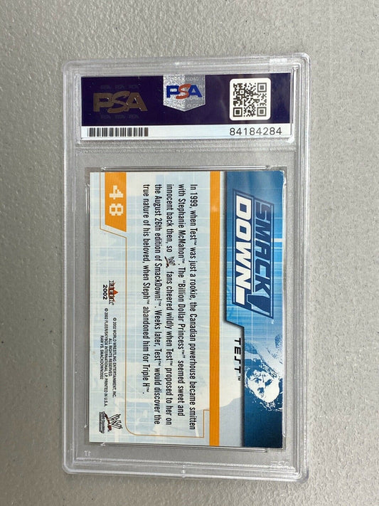 WWE Wrestling Test Signed 2002 Fleer 48 Smackdown Card With PSA/DNA Cert