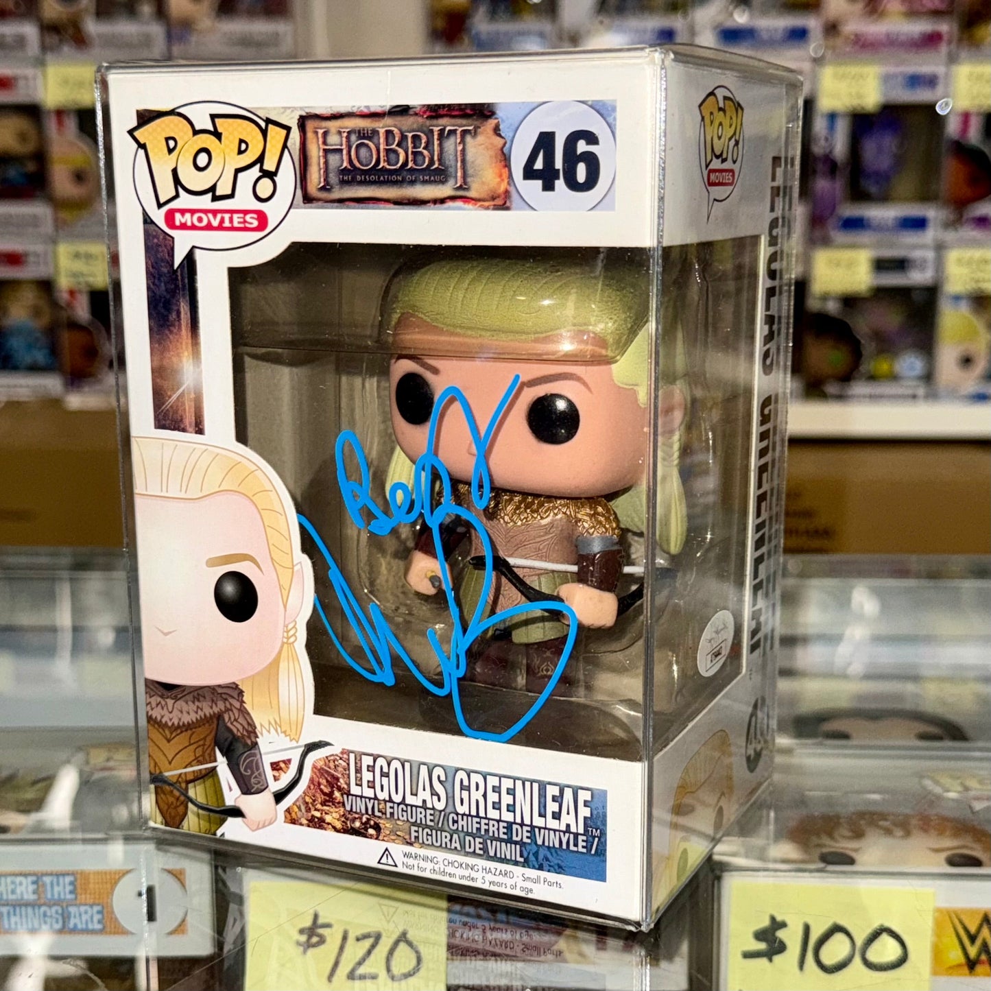 Orlando Bloom Signed Legolas Greenleaf Hobbit Vaulted Funko Pop! #46 With JSA COA