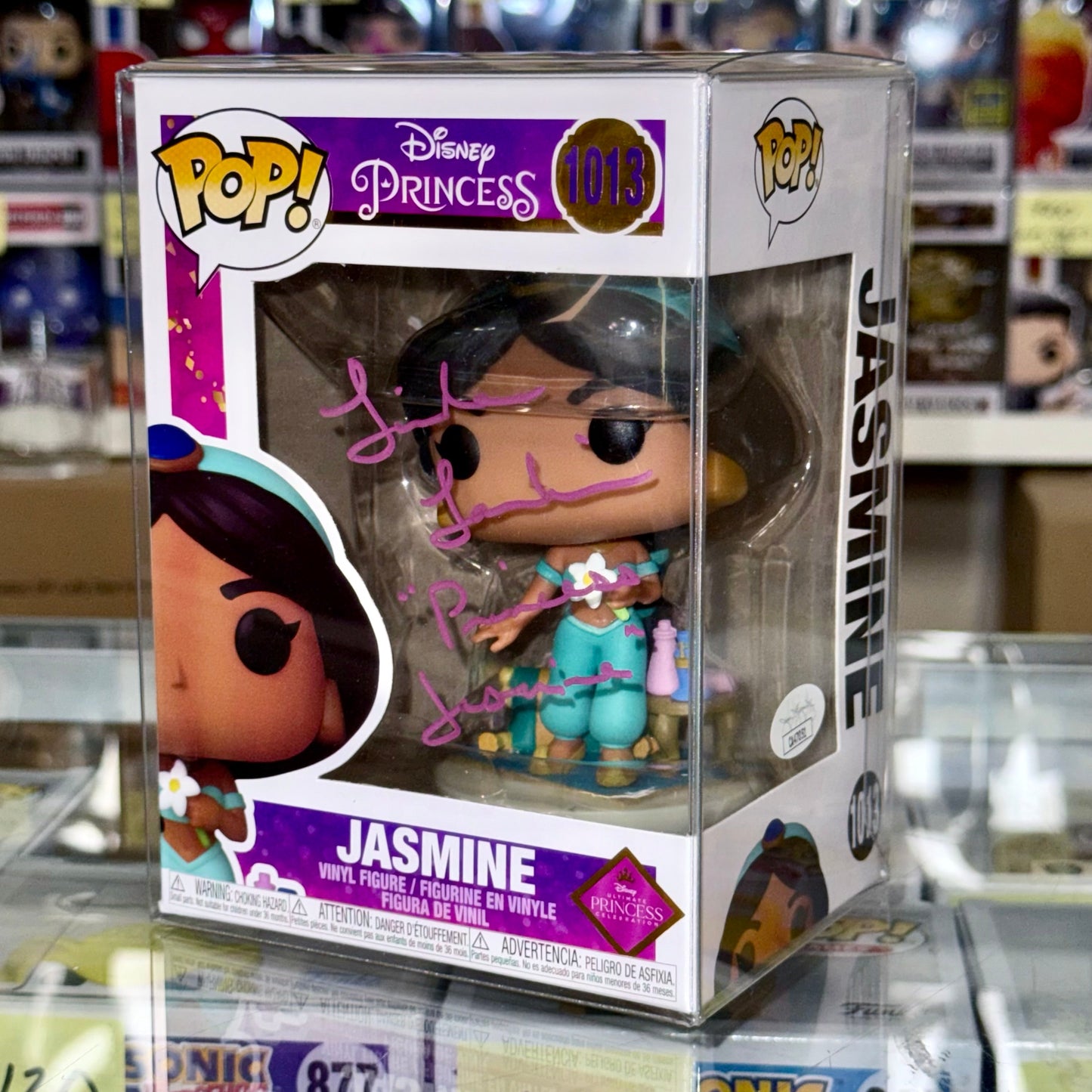 Linda Larkin Signed Princess Jasmine Funko Pop! #1013 Disney Aladdin JSA COA