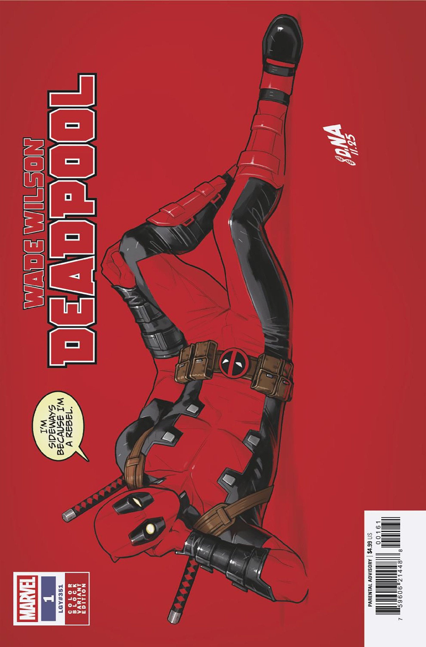 WADE WILSON: DEADPOOL #1 DAVID NAKAYAMA COLOR BLOCK RED VARIANT