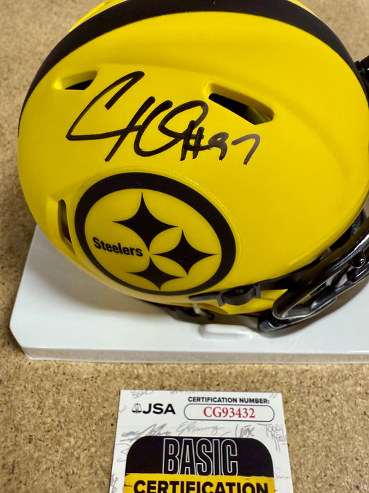 Cam Heyward Signed Pittsburgh Steelers Rave Mini Helmet With JSA COA