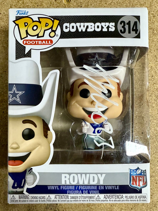 Jaydon Blue Signed NFL Dallas Cowboys Mascot Rowdy Funko Pop! #314 With JSA COA
