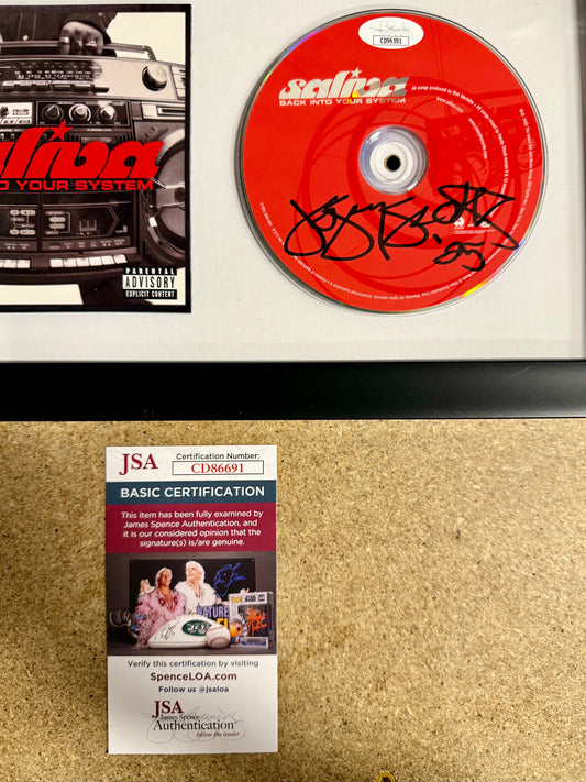 Josey Scott Signed Saliva Back Into Your System” (2002) Framed CD With JSA COA