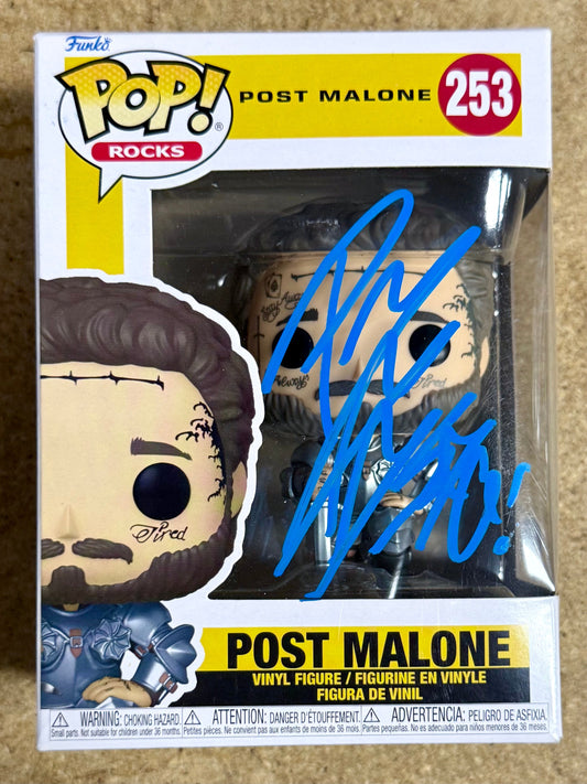 Post Malone Signed Vaulted Knight Armor (Circles Music Video) Funko Pop! #253 With JSA COA