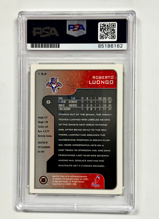 Roberto Luongo Signed 2001 NHL Florida Panthers Upper Deck Victory Card With PSA/DNA Slab COA