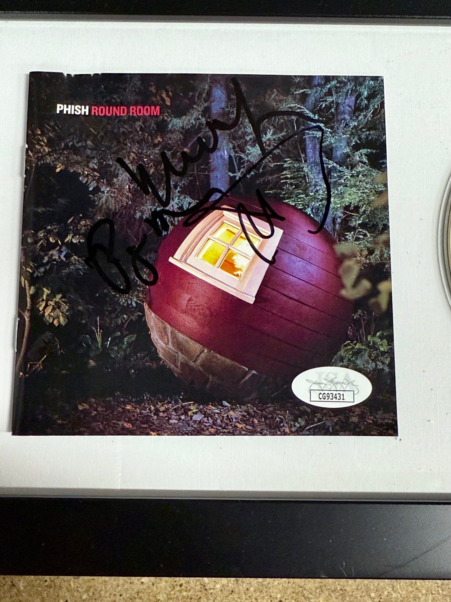 Phish (Trey Anastasio, Page & Mike) Signed Round Room Framed CD Booklet With JSA COA