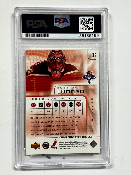 Roberto Luongo Signed 2002 NHL Florida Panthers UD Card With PSA/DNA Slab COA