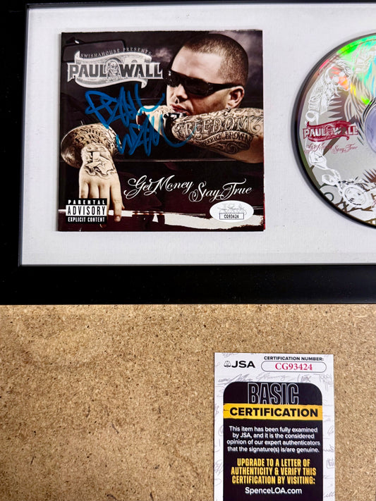 Rapper Paul Wall Signed “Get Money, Stay True” (2007) Framed CD With JSA COA