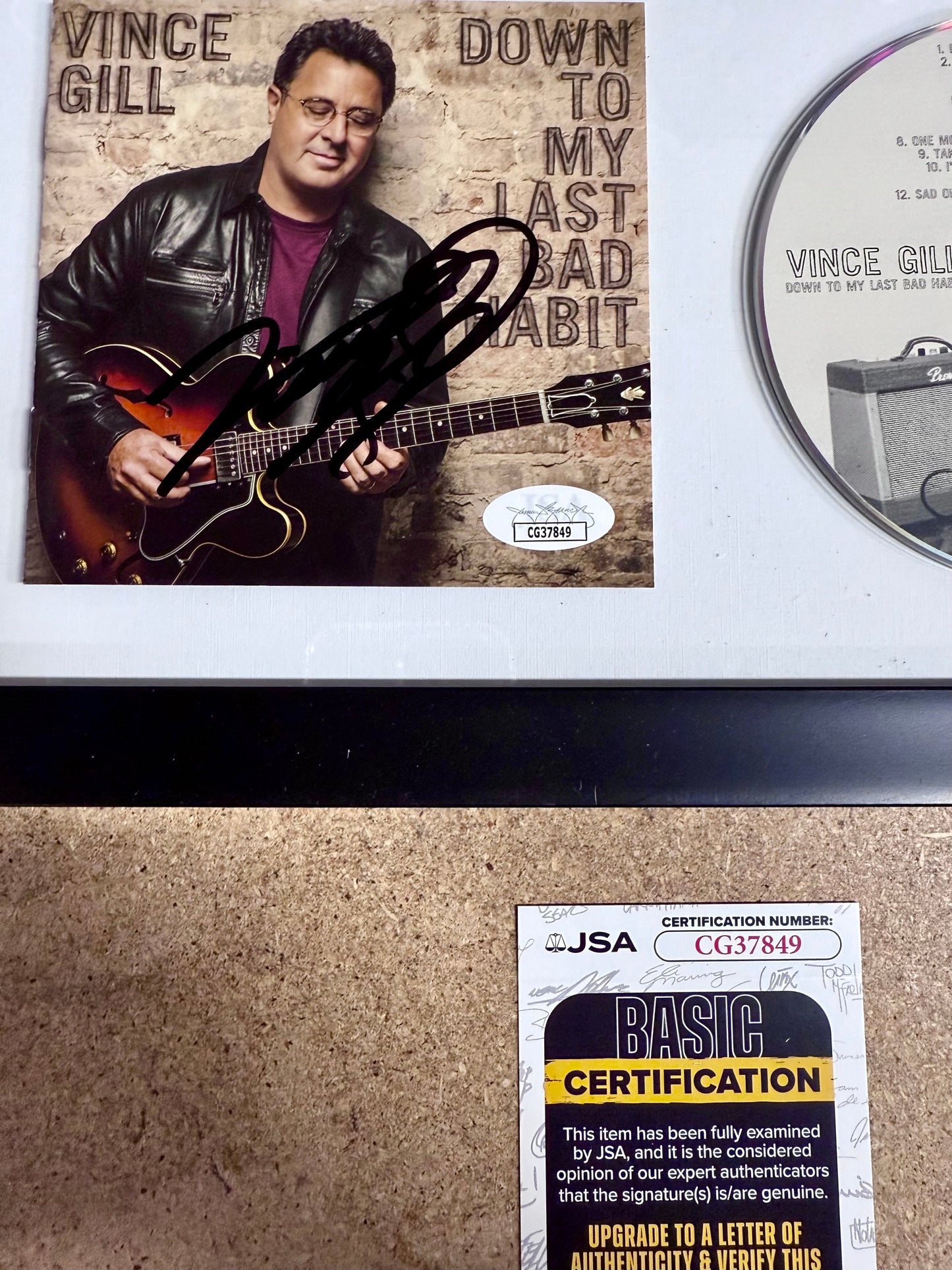 Vince Gill Framed & Signed “Down To My Last Bad Habit” (2016) CD Booklet With JSA COA