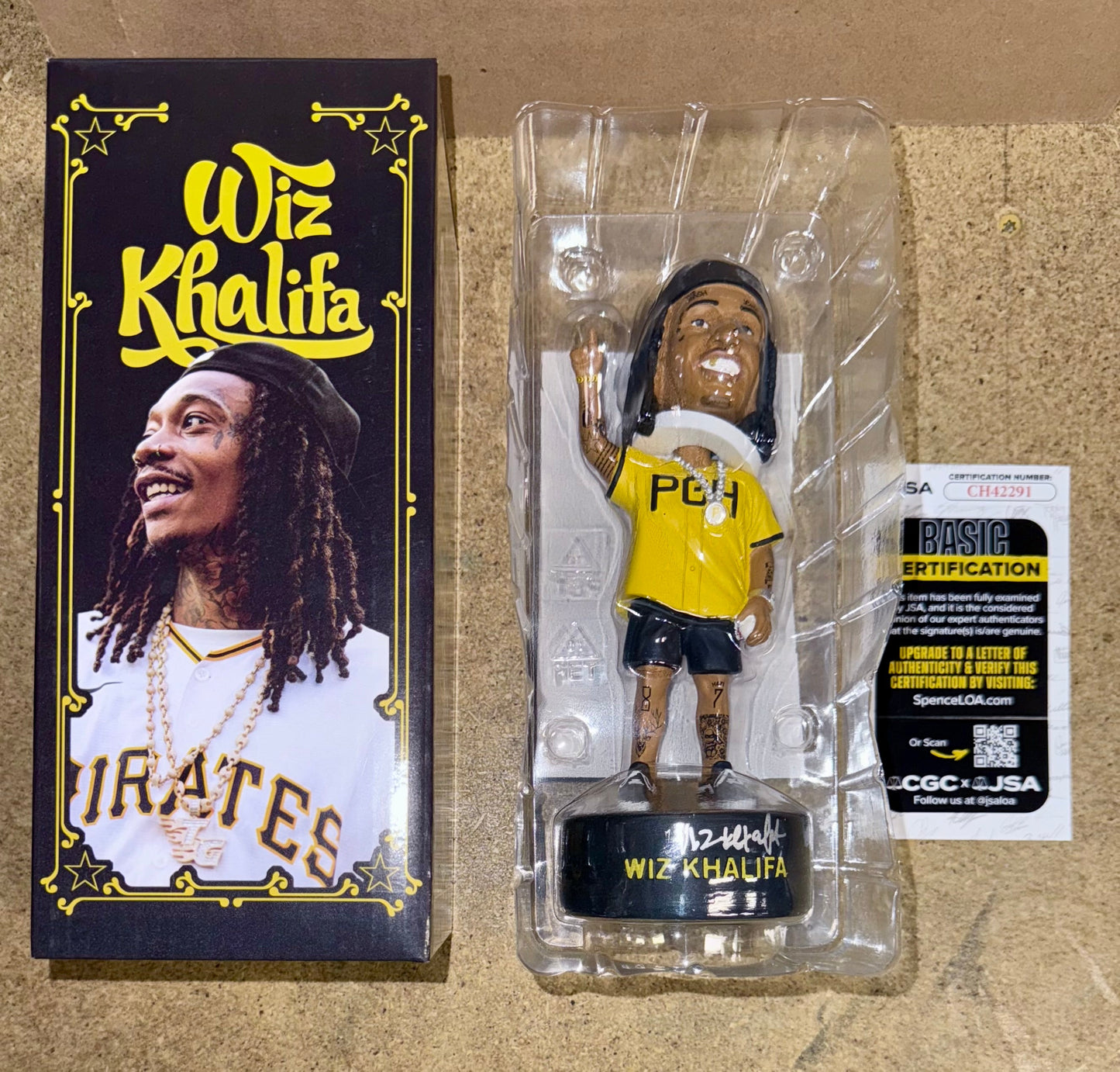 Wiz Khalifa Signed Yinzerpalooza Pittsburgh Pirates Singing Bobblehead JSA COA