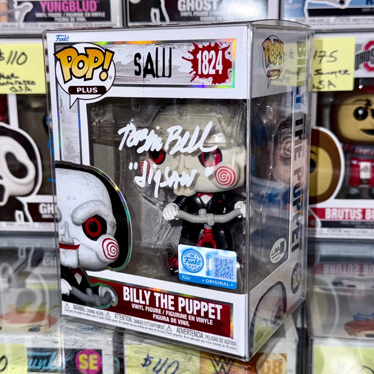 Tobin Bell Signed Saw Billy The Puppet Exclusive Funko Pop #1824 Jigsaw 2025