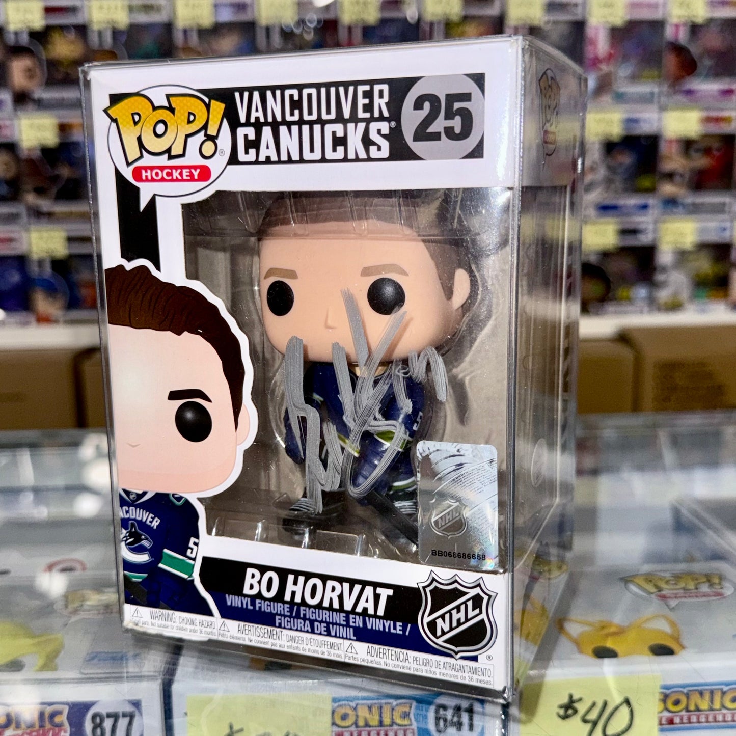 Bo Horvat Signed Funko Pop! #25 NHL Canada Vancouver Canucks With JSA COA