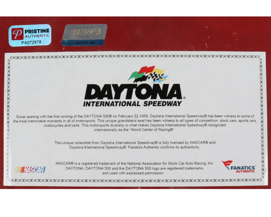 Daytona Speedway Signed Grandstand Seat
