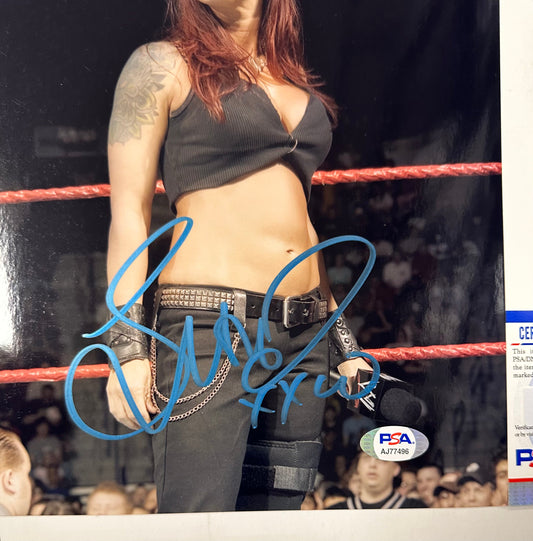 Lita Signed WWE Diva Women’s Champion 8x10 Photo Autographed With PSA COA