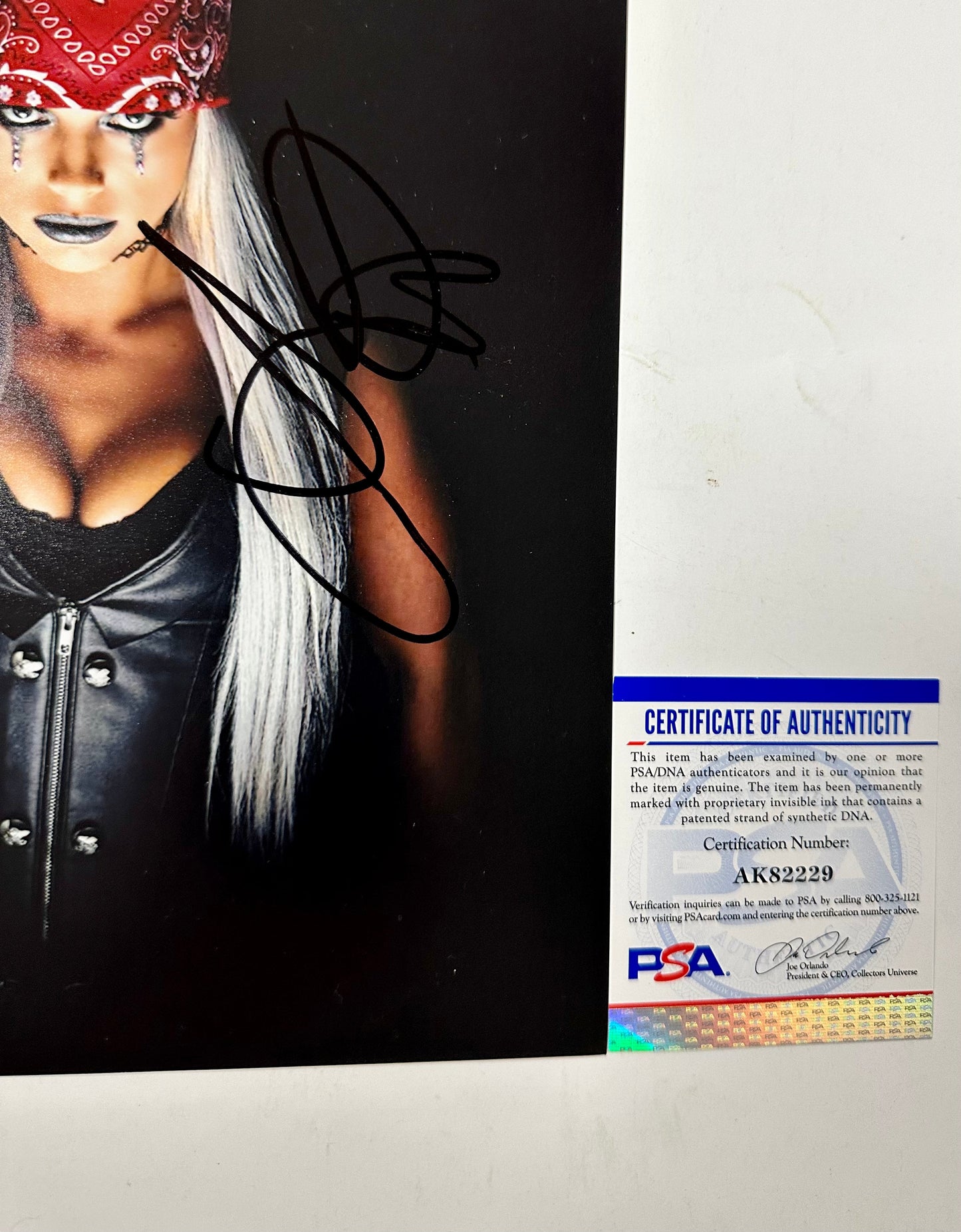 Liv Morgan Signed WWE Champion UnderTaker Tribute 8x10 Photo With PSA/DNA COA