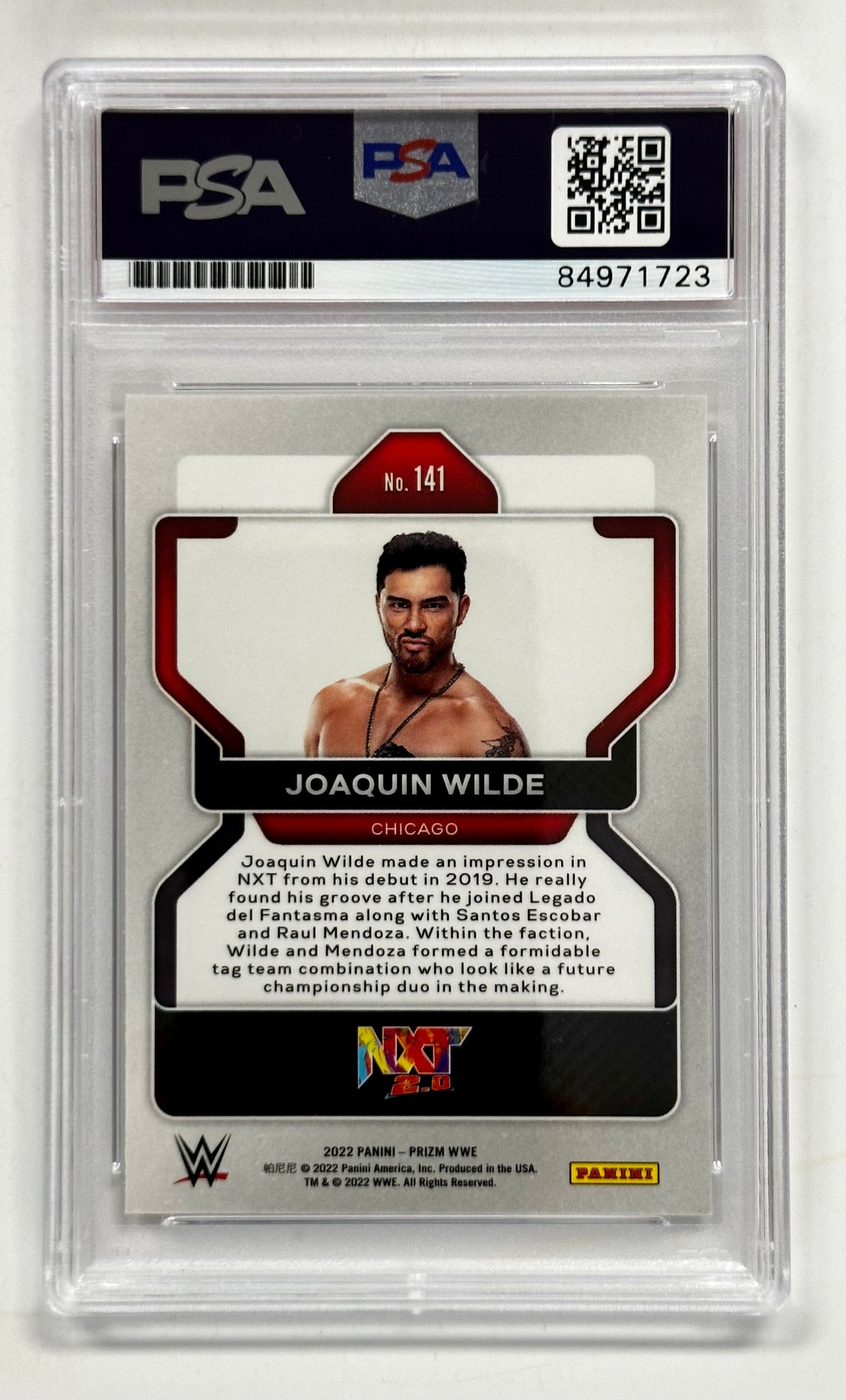 Joaquin Wilde Signed 2022 WWE Wrestling Prizm Card With PSA/DNA Slab COA