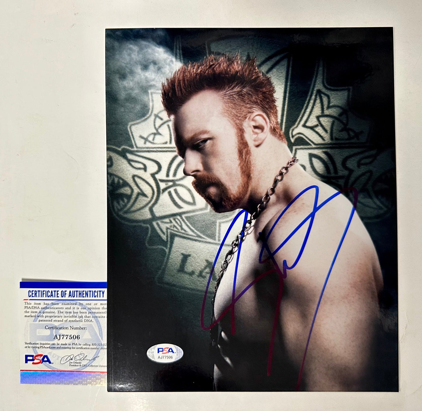 Sheamus WWE Superstar Signed 8x10 Photo With PSA COA Great White Celtic Warrior