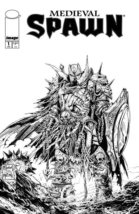 MEDIEVAL SPAWN #1 (OF 4) CVR B TODD MCFARLANE & FRANCESCO MATTINA B&W VAR