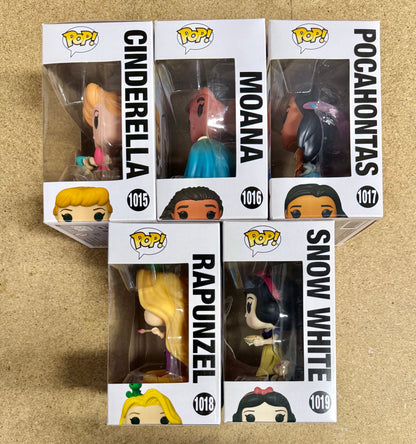Funko Pop! Disney Ultimate Princess Moana, Snow White, Rapunzel, Cinderella & Pocahontas Complete Set Of 5