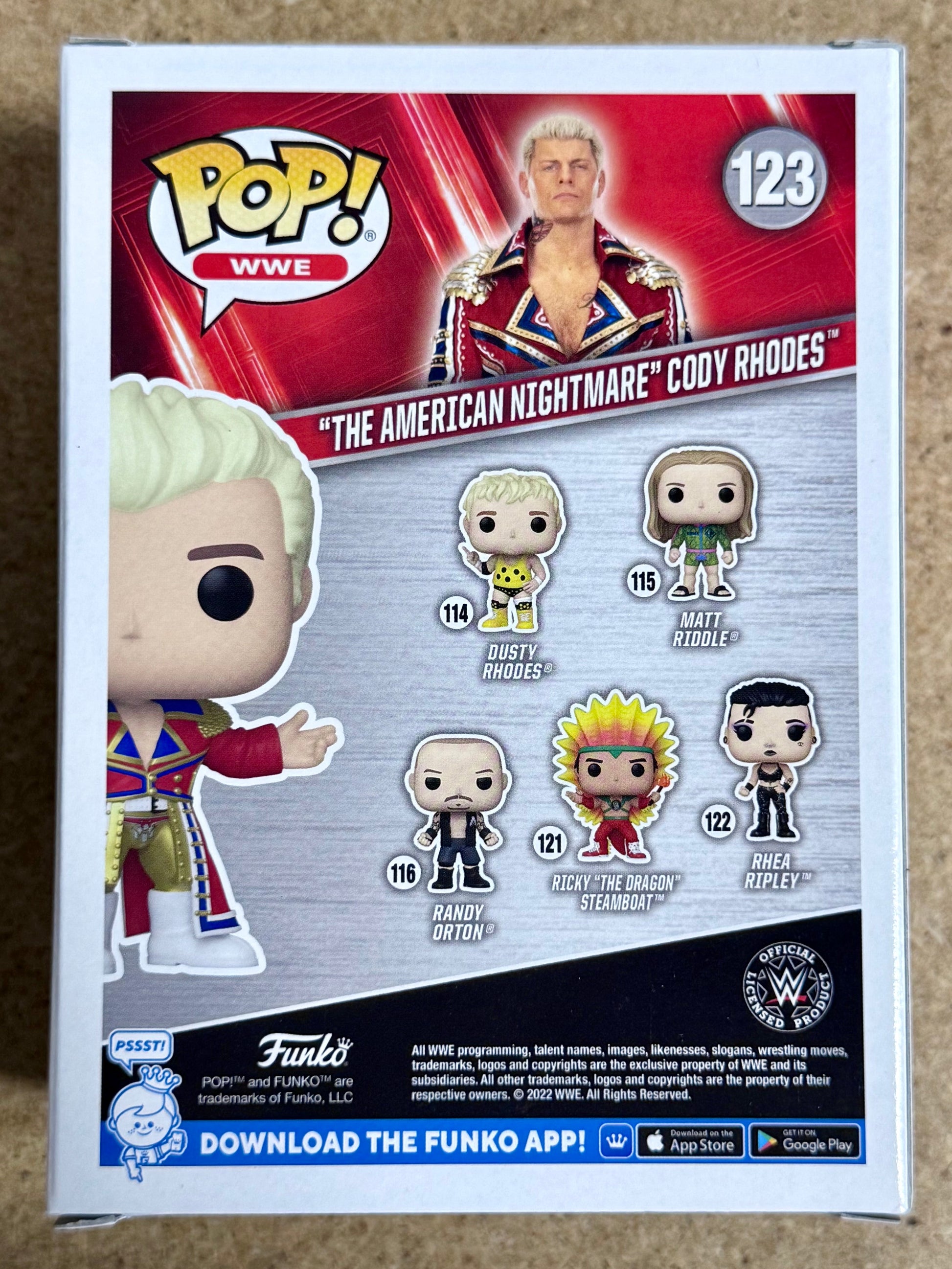 Cody Rhodes “The American Nightmare” WWE Signed Exclusive Funko Pop! #123 With JSA COA