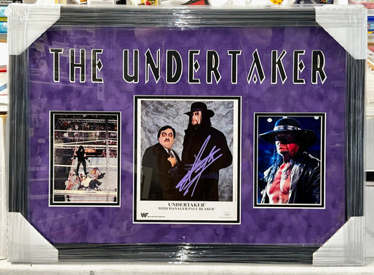 Undertaker WWF WWE Superstar Signed & Custom Framed Promo Photo P-229 JSA COA