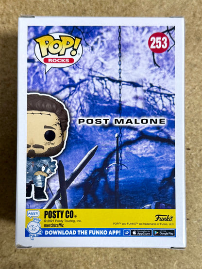 Post Malone Signed Vaulted Knight Armor (Circles Music Video) Funko Pop! #253 With JSA COA