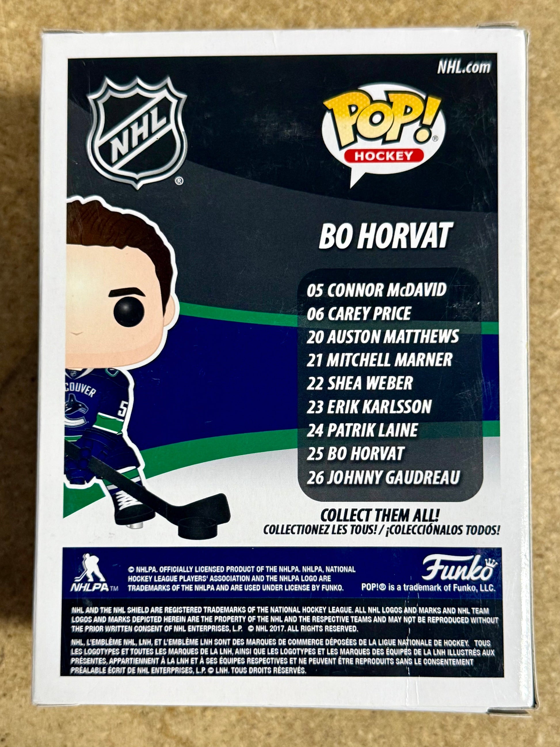 Bo Horvat Signed Funko Pop! #25 NHL Canada Vancouver Canucks With JSA COA