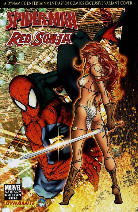 DF SPIDER-MAN RED SONJA #1 DYNAMITE ASPEN EXCLUSIVE BY MICHAEL TURNER CGC GRADED