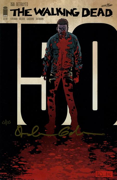 DF WALKING DEAD #150 ELITE GOLD SIGNATURE SERIES SIGNED BY STEFANO GAUDIANO