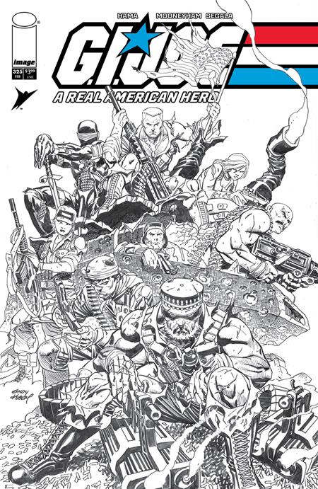 GI JOE A REAL AMERICAN HERO #325 CVR B ANDY KUBERT B&W VAR