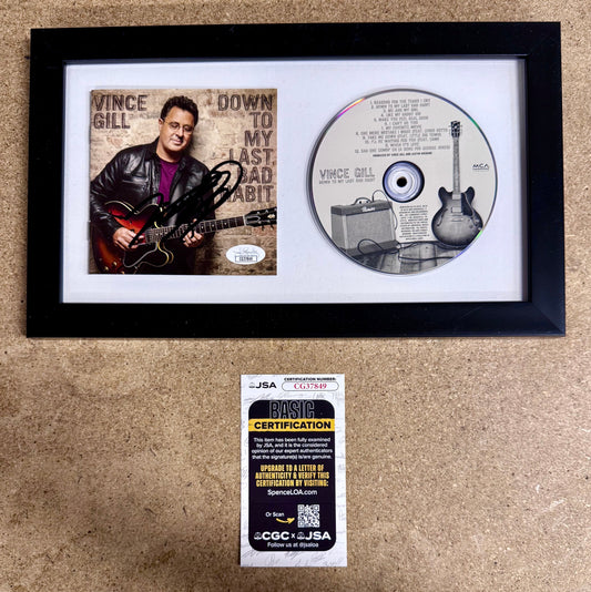 Vince Gill Framed & Signed “Down To My Last Bad Habit” (2016) CD Booklet With JSA COA