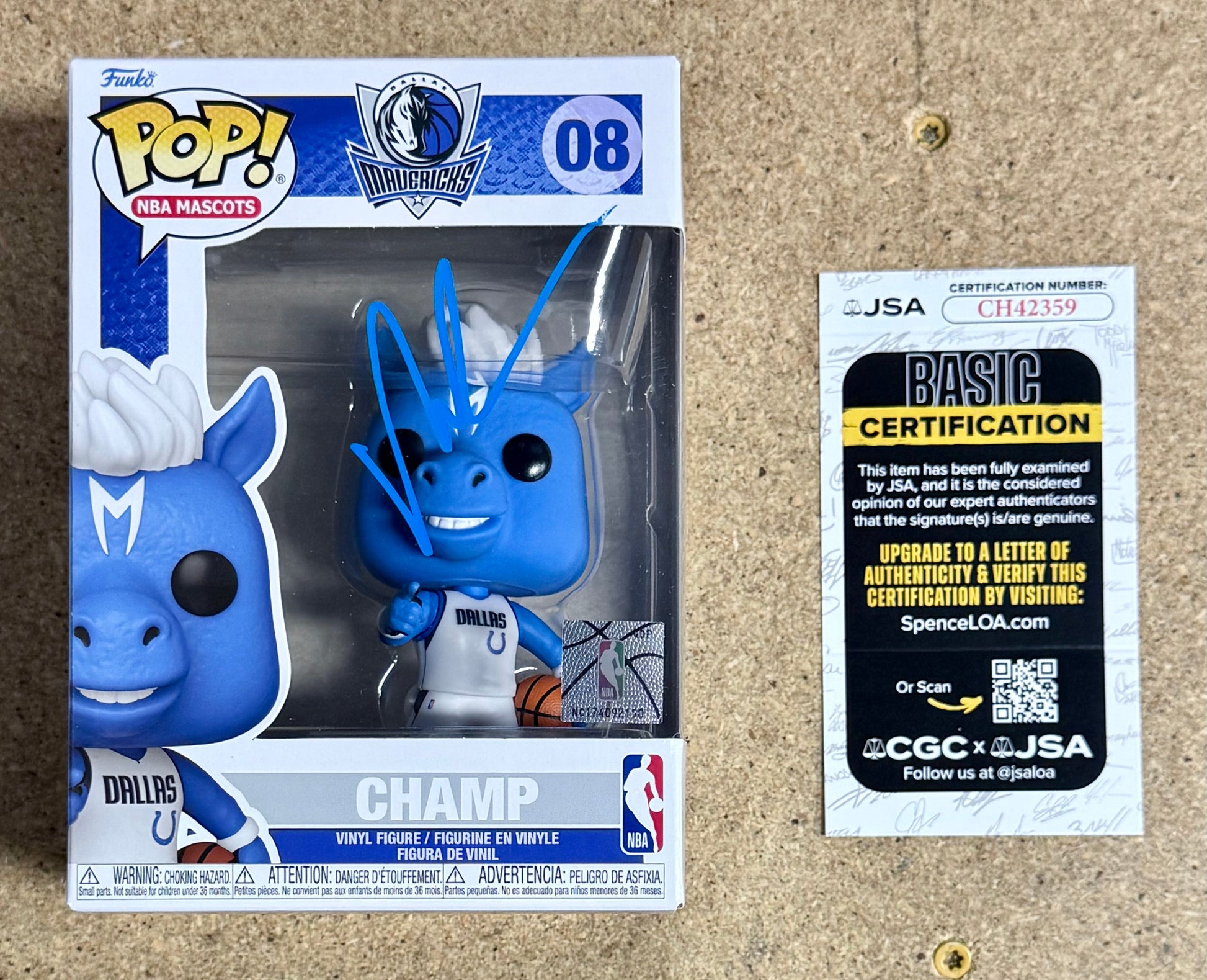 Mark Cuban Signed NBA Dallas Mavericks Mascot Champ Funko Pop! #08 With JSA COA