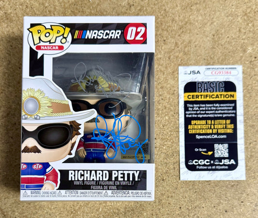 Richard “The King” Petty & Son Kyle NASCAR Signed Funko Pop! #02 With JSA COA