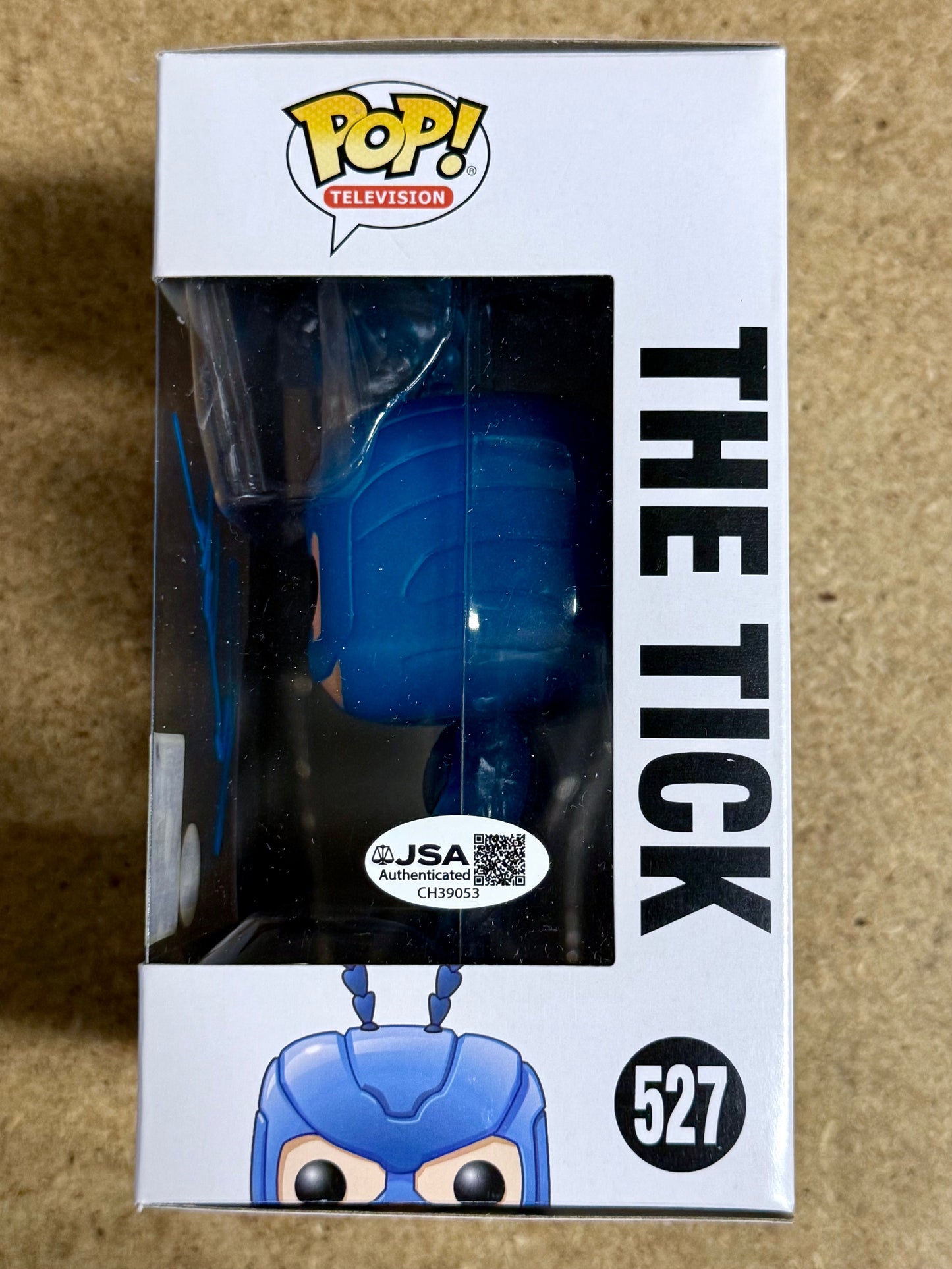 Patrick Warburton Signed The Tick Funko Pop! #527 SDCC 2017 Glow Summer Exclusive With JSA COA
