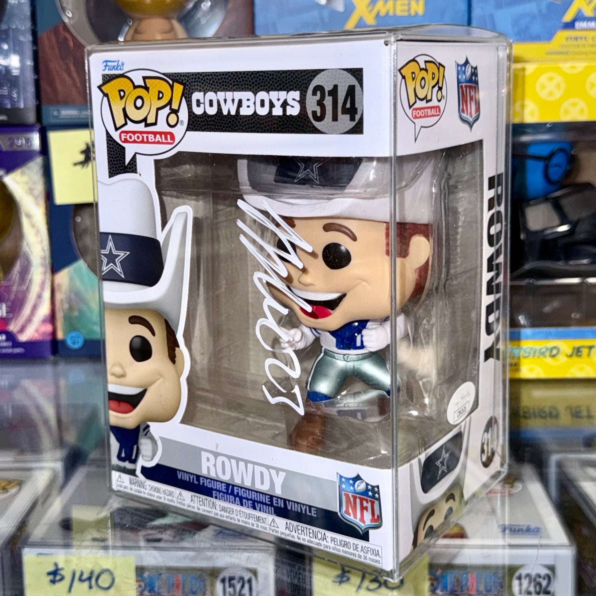 Jaydon Blue Signed NFL Dallas Cowboys Mascot Rowdy Funko Pop! #314 With JSA COA