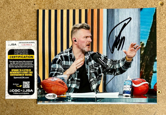 Commentator Pat McAfee Show Signed WWE 8X10 Photo With JSA COA