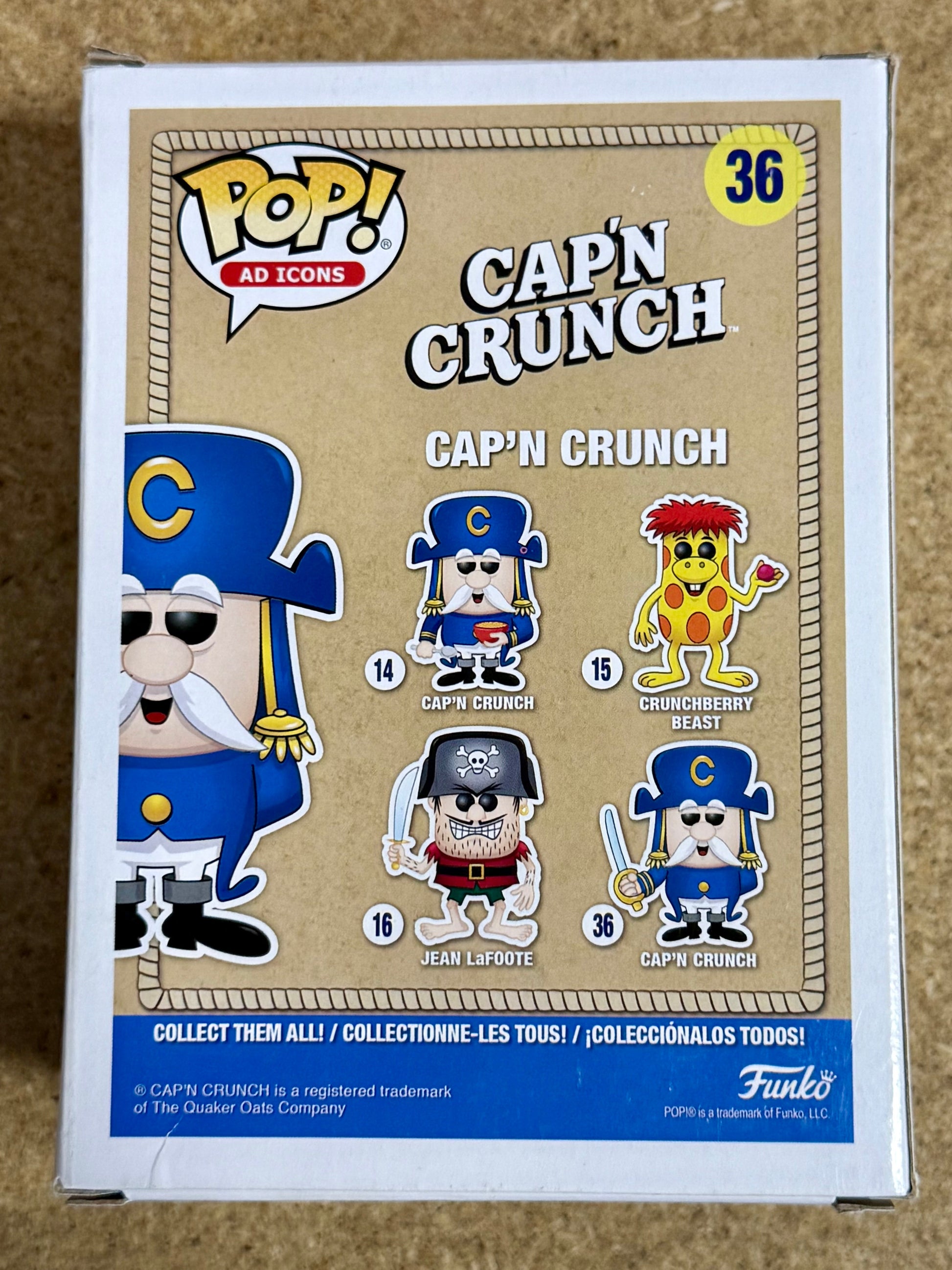 Funko Pop! Ad Icons Cap’n Crunch With Sword #36 Quaker Oats 2018