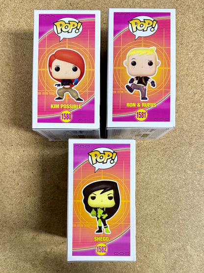 Funko Pop! Disney Kim Possible, Ron Stoppable & Shego Kim Possible 2025 Set Of 3