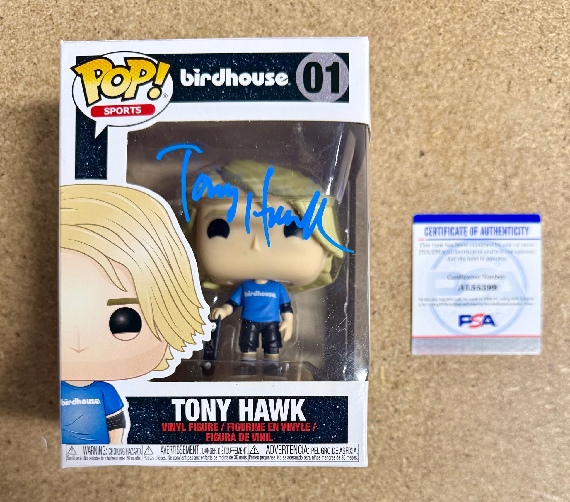 Tony Hawk Professional Skateboarder Signed Birdhouse Funko Pop! #01 With PSA COA