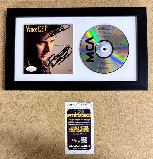 Vince Gill Framed & Signed “Pocket Full Of Gold” (1991) CD Booklet With JSA COA
