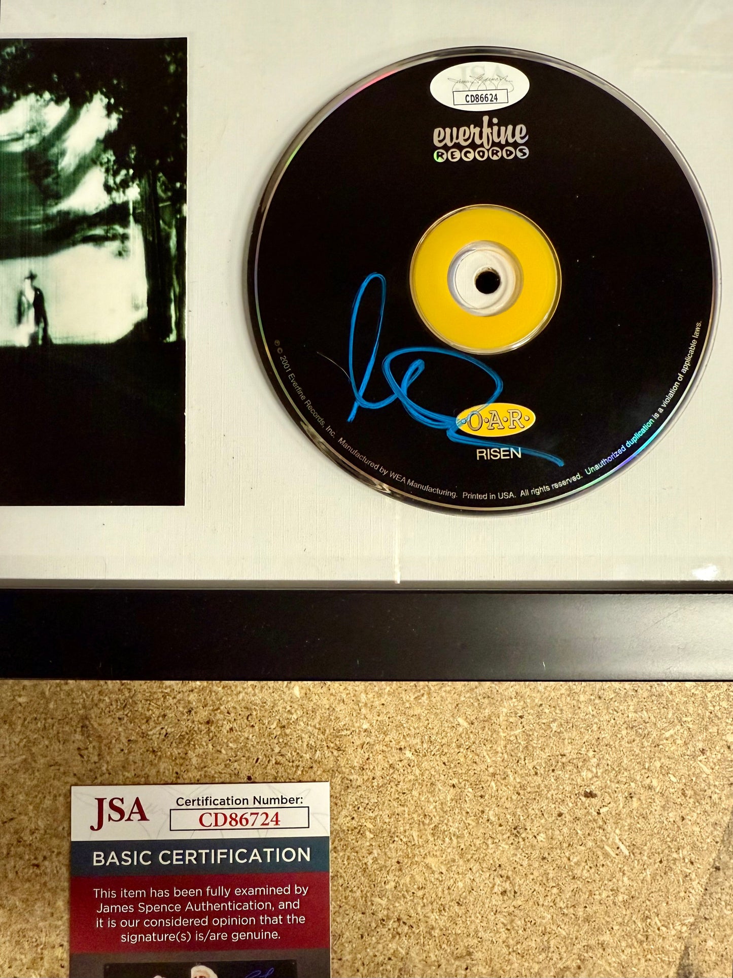 Lead Singer Marc Roberge Signed O.A.R. “Risen” (2001) Framed CD With JSA COA