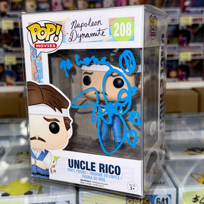 Jon Gries Signed Uncle Rico Napoleon Dynamite Vaulted 2015 Funko Pop! #208 With JSA COA