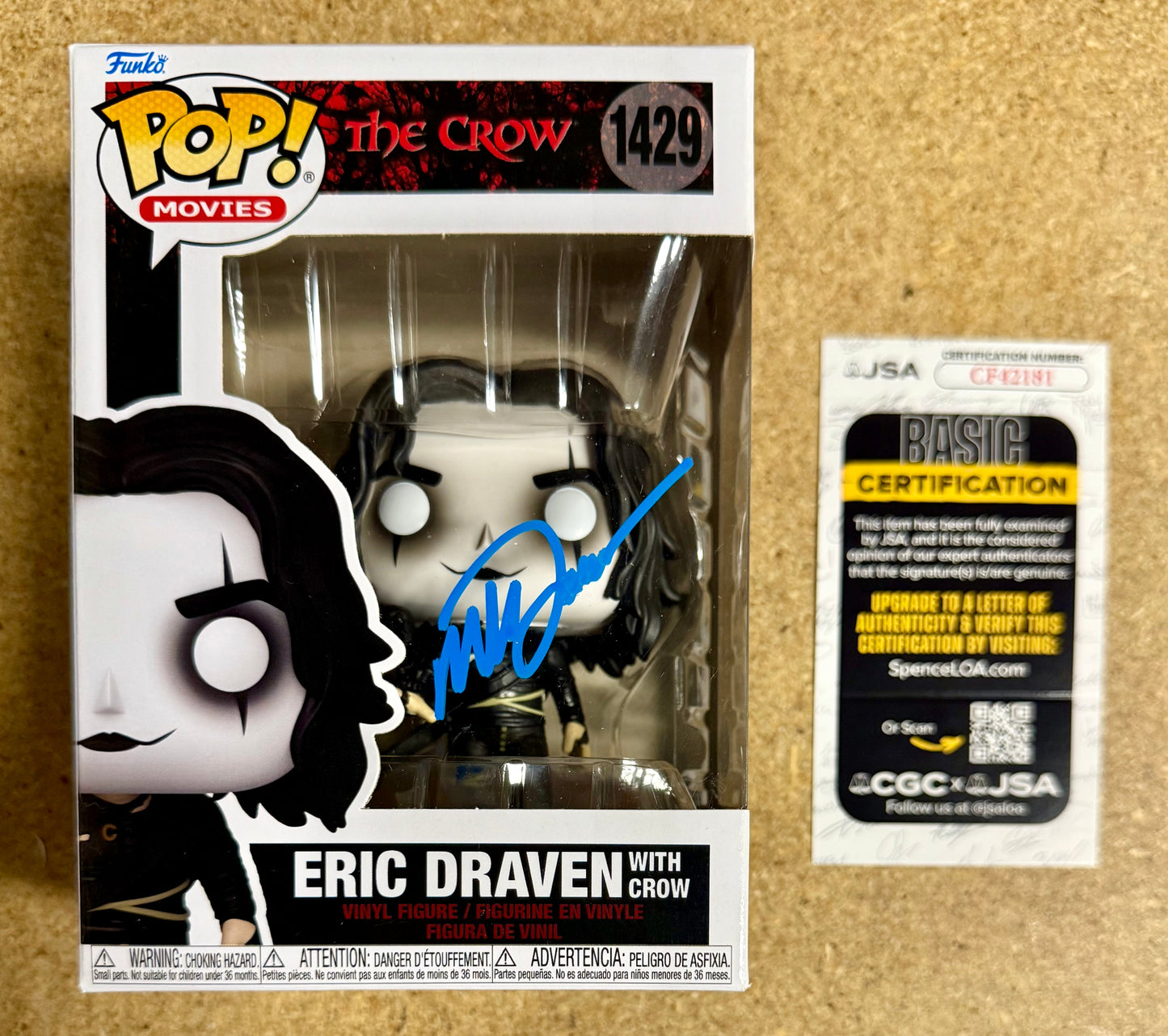 Mark Dascosas Signed Eric Draven Funko Pop! #1429 The Crow With JSA COA