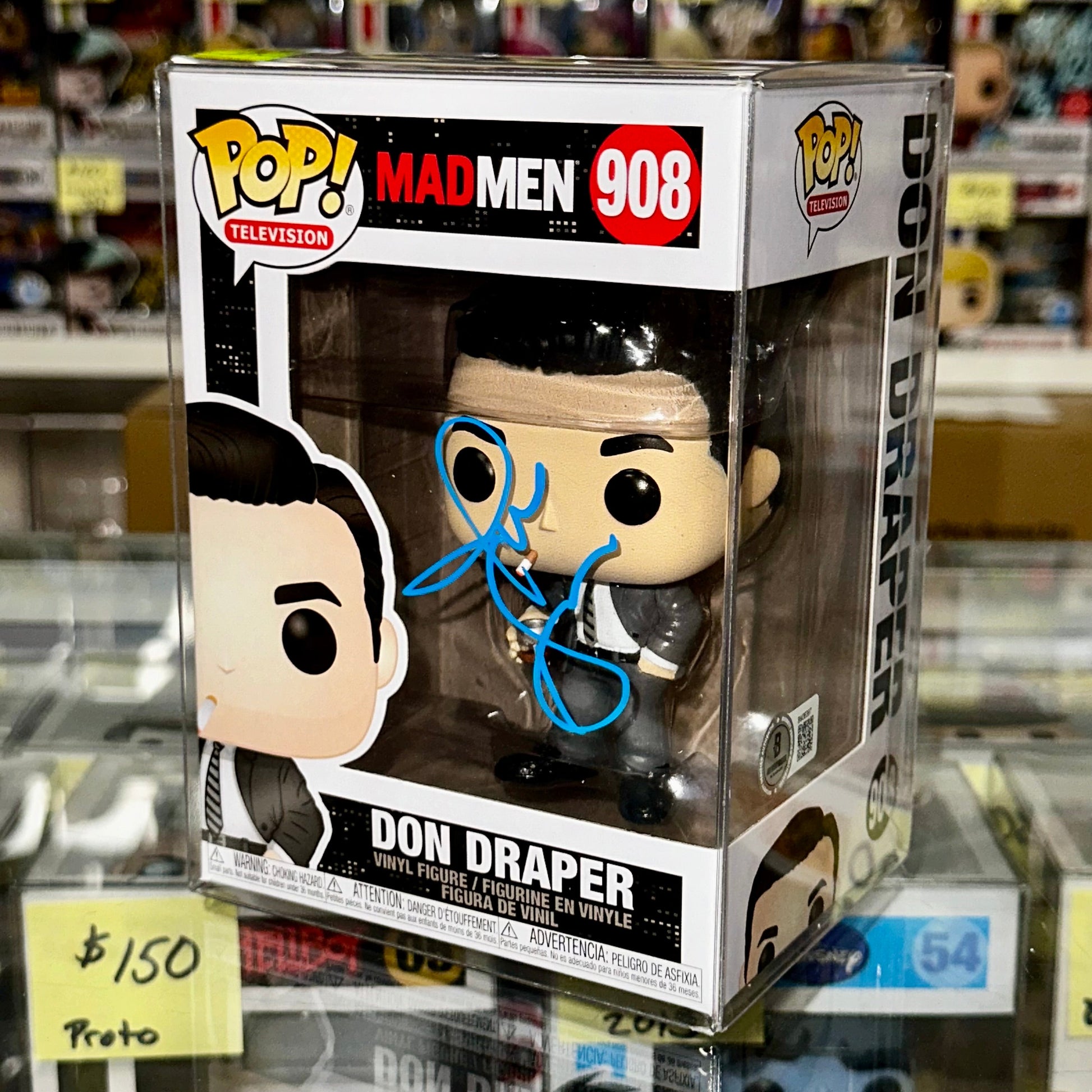 Jon Hamm Signed Don Draper Vaulted 2019 Mad Men Funko Pop! #908 With Beckett COA