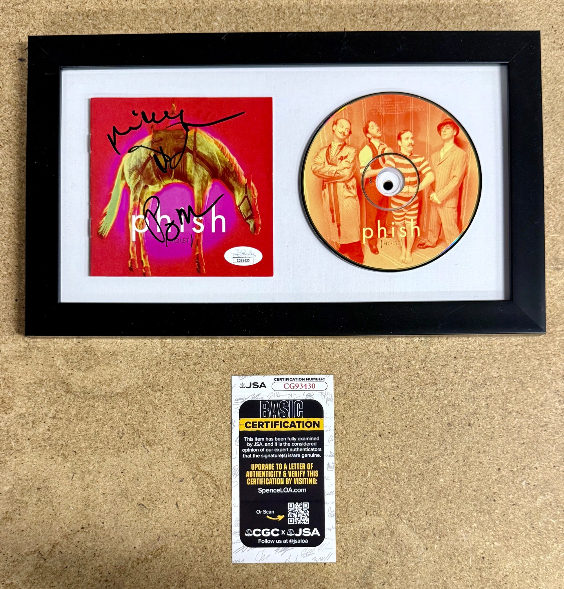 Phish (Trey Anastasio, Page & Mike) Signed Hoist Framed CD Booklet With JSA COA