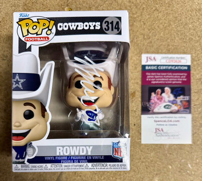 Jaydon Blue Signed NFL Dallas Cowboys Mascot Rowdy Funko Pop! #314 With JSA COA