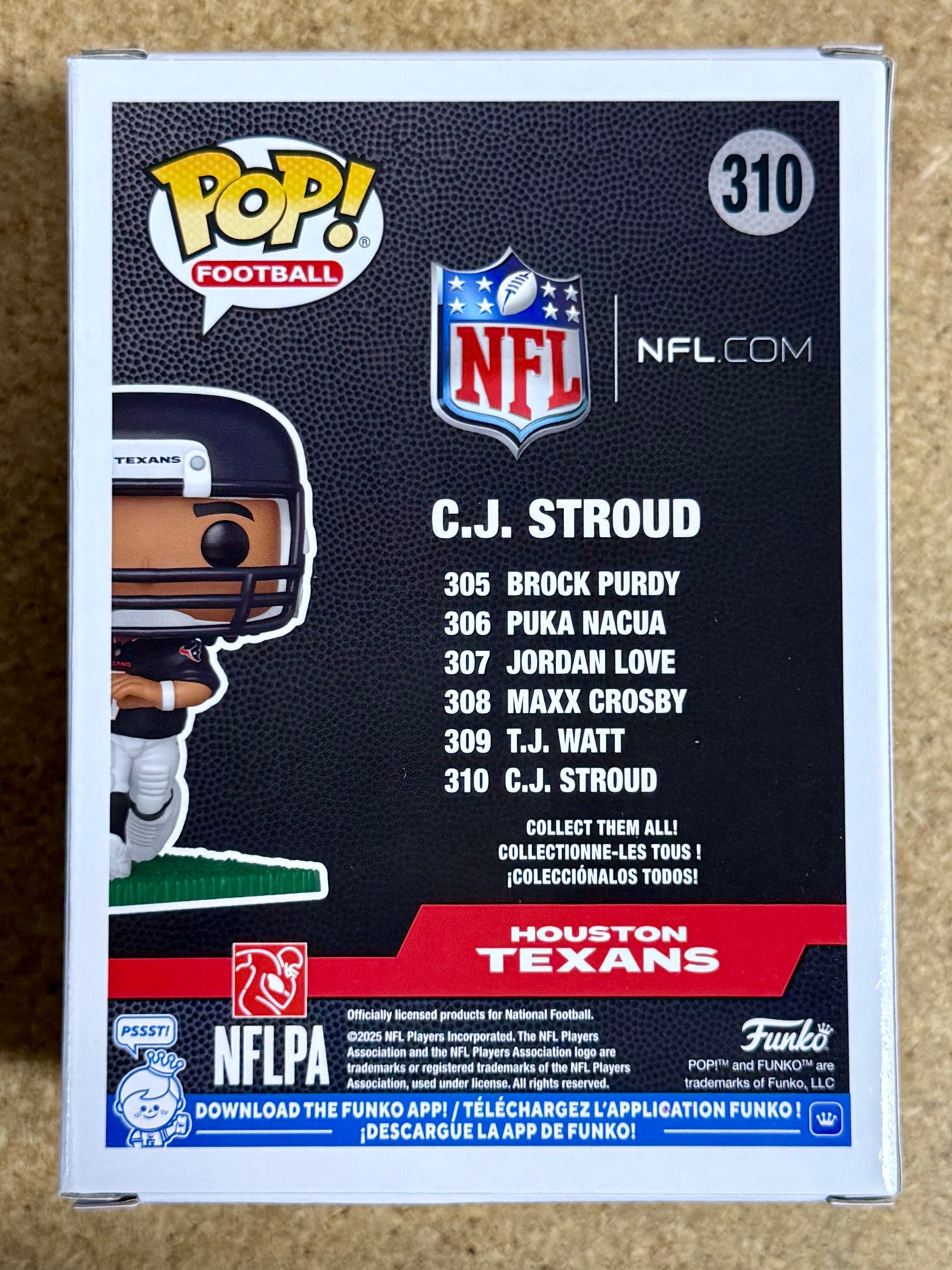 Funko Pop! Football C.J. Stroud #310 NFL Houston Texans 2025 Rookie Of Year 2023